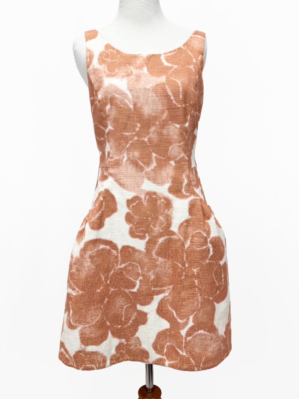 J.Crew Women's Size 4 White Peach Shift Sleeveless Dress